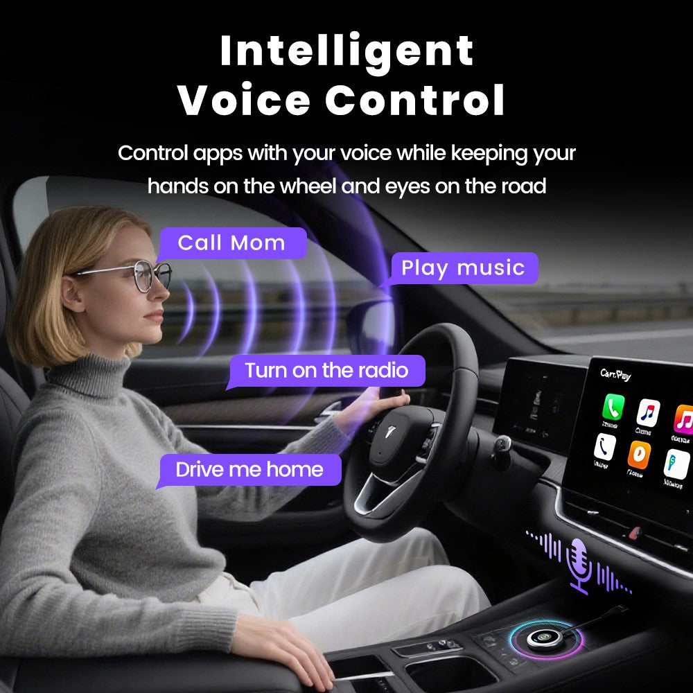 TOOCKI Wired to Wireless CarPlay Adapter: USB-C/USB-A, Bluetooth 5.0