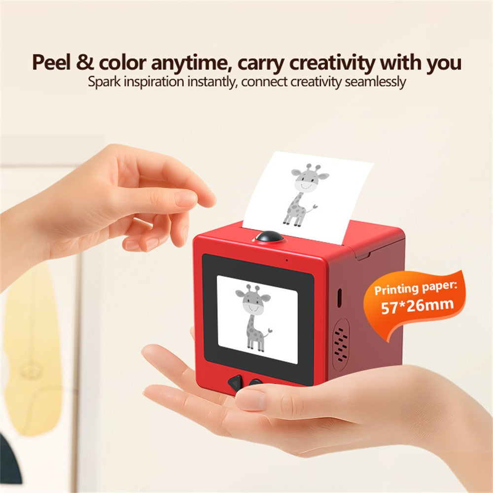 D5 2.4 Inch AI Voice Thermal Printer with Screen WiFi Inkless Printing Machine for Kids Education