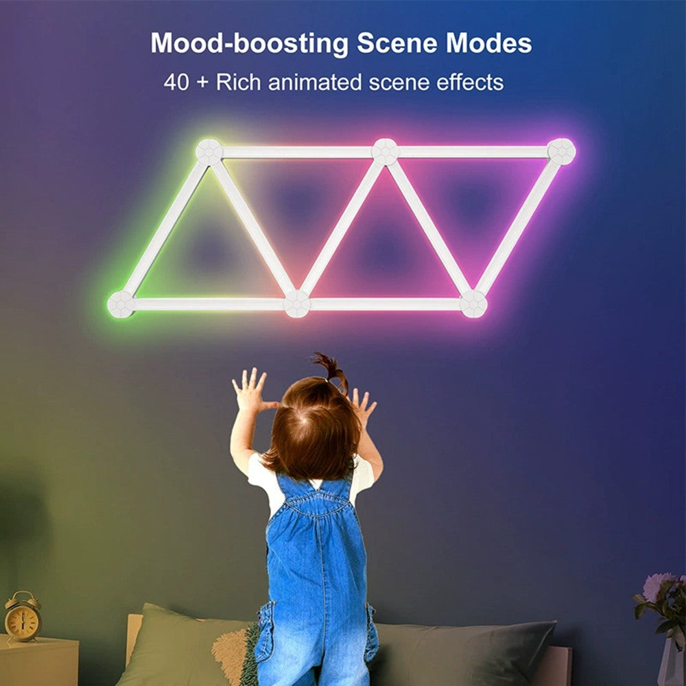 DIY024 6Pcs Tuya WiFi Smart Atmosphere Wall Lights Bluetooth-compatible DIY Modular RGBIC LED Music Sync APP Control Ambient Lamp