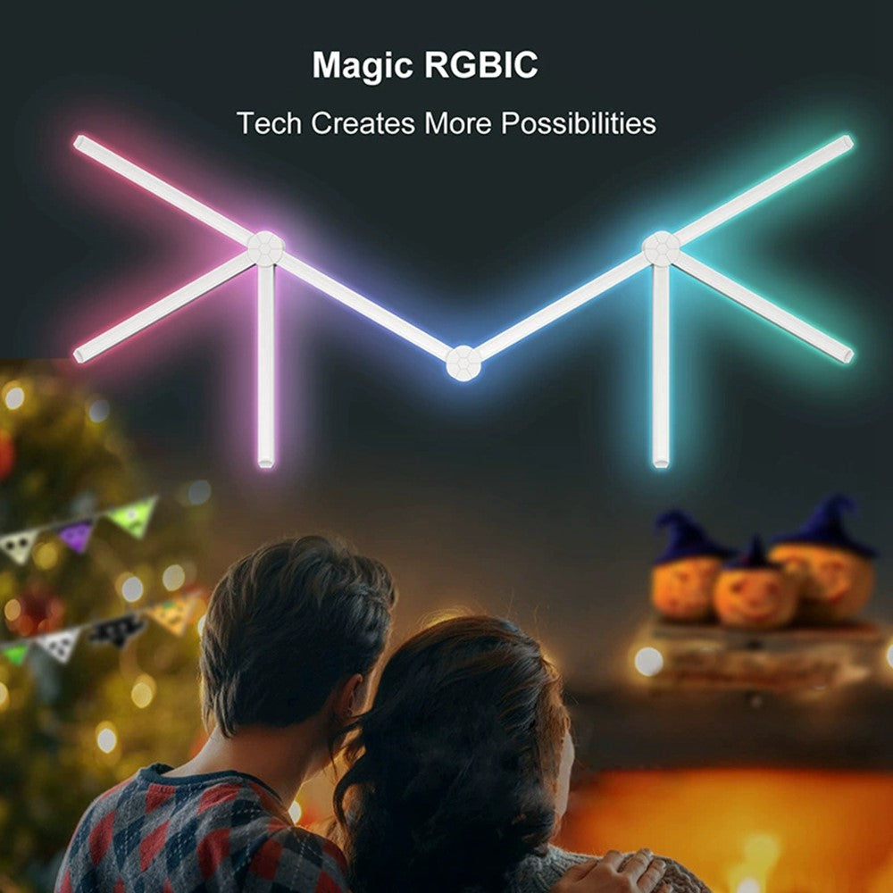 DIY024 9Pcs Tuya WiFi Smart Atmosphere Wall Lights Bluetooth-compatible DIY Modular RGBIC LED Music Sync APP Control Ambient Lamp