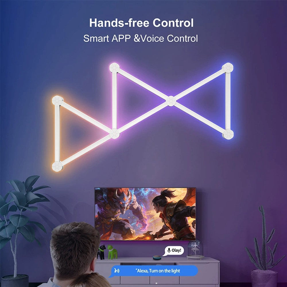 DIY024 9Pcs Tuya WiFi Smart Atmosphere Wall Lights Bluetooth-compatible DIY Modular RGBIC LED Music Sync APP Control Ambient Lamp