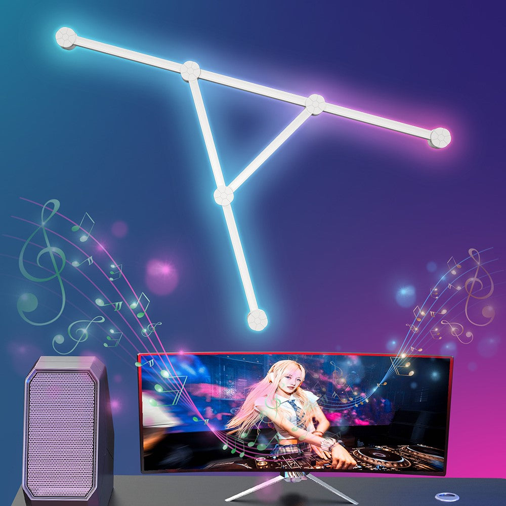 DIY024 9Pcs Tuya WiFi Smart Atmosphere Wall Lights Bluetooth-compatible DIY Modular RGBIC LED Music Sync APP Control Ambient Lamp