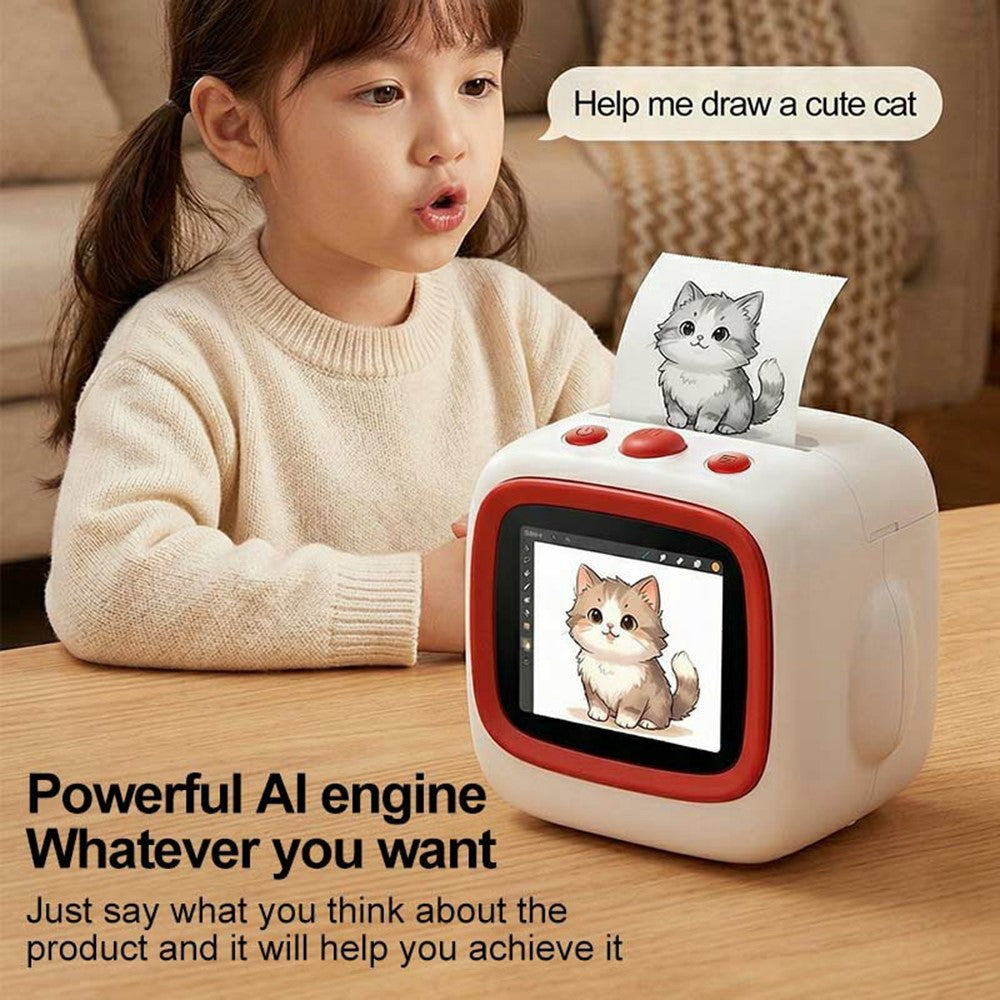 X25 2.4 Inch Screen Mini Portable AI Voice Control Printing Thermal Printer Kids Gift Printing Machine