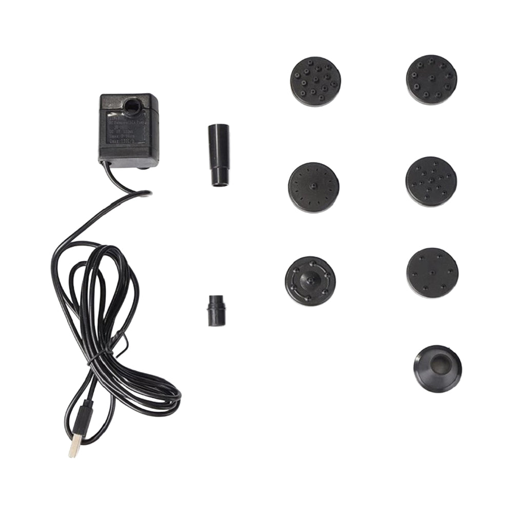 3W 5V Solar Water Pump Fountain 120L/h Outdoor Garden Pool DC Fountain with 9 Spray Nozzles