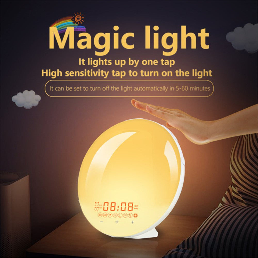 SH-01S WiFi Smart APP Wake-Up Light Alarm Clock Voice Multi-Function Sleep Colorful Night Light Supports Alexa / Google Home