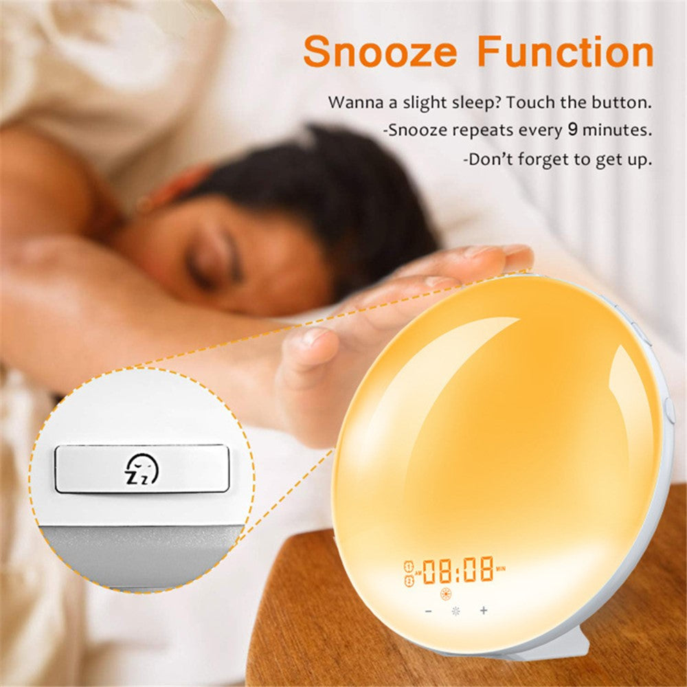 SH-01S WiFi Smart APP Wake-Up Light Alarm Clock Voice Multi-Function Sleep Colorful Night Light Supports Alexa / Google Home