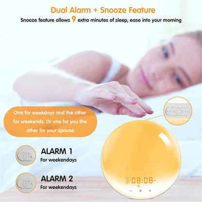 SH-01S WiFi Smart APP Wake-Up Light Alarm Clock Voice Multi-Function Sleep Colorful Night Light Supports Alexa / Google Home