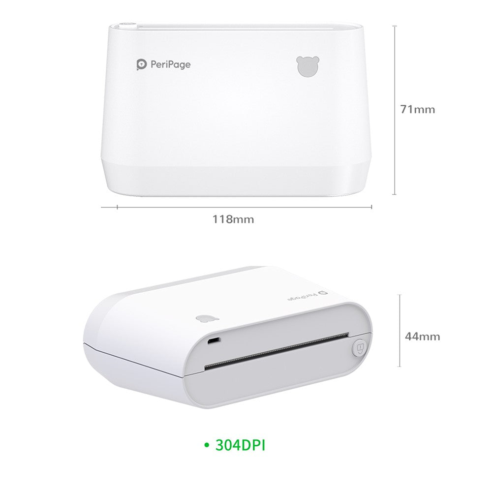 PERIPAGE A9s Mini Portable Printer 304dpi BT Wireless Thermal Printer Label Maker Support 77mm/56mm Paper