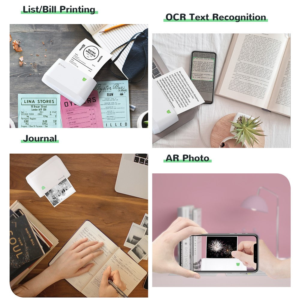 PERIPAGE A9s Mini Portable Printer 304dpi BT Wireless Thermal Printer Label Maker Support 77mm/56mm Paper