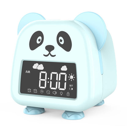 JS2726E Cute Cartoon Panda Kids Digital Clock Children Sleep Training Alarm Clock with LED Night Light