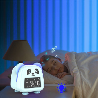 JS2726E Cute Cartoon Panda Kids Digital Clock Children Sleep Training Alarm Clock with LED Night Light