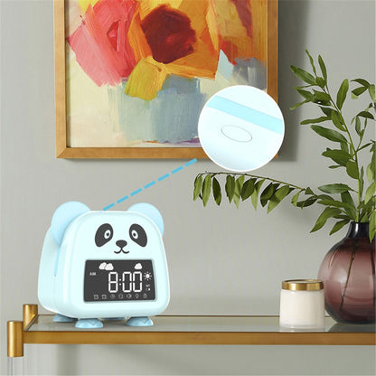 JS2726E Cute Cartoon Panda Kids Digital Clock Children Sleep Training Alarm Clock with LED Night Light