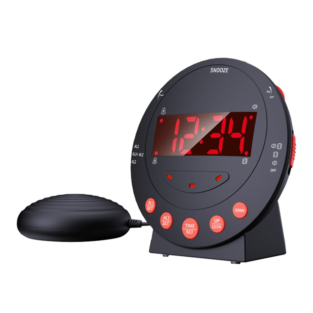 TS-BC600 Loud Vibrating Alarm Clock Digital 12 / 24H Bedroom Clock for Deaf Hearing Impaired Senior