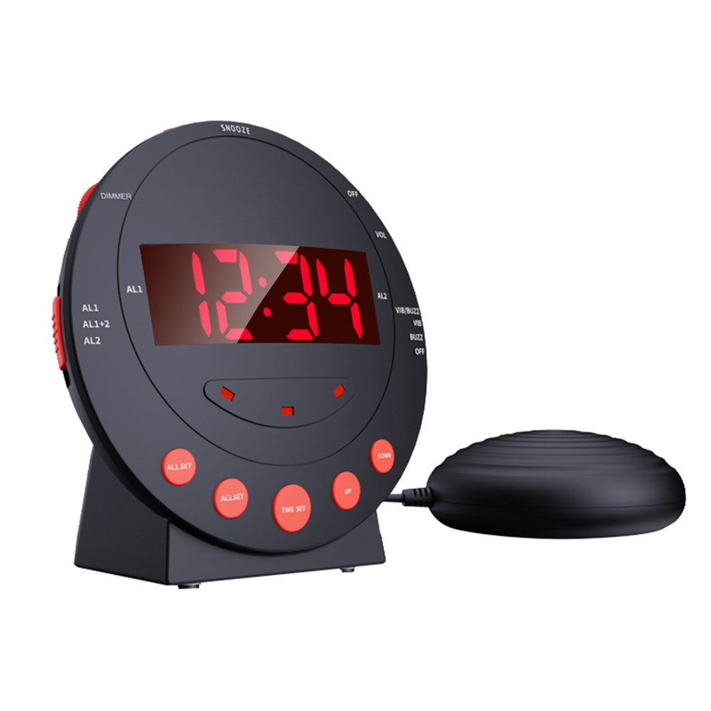 TS-BC600 Loud Vibrating Alarm Clock Digital 12 / 24H Bedroom Clock for Deaf Hearing Impaired Senior