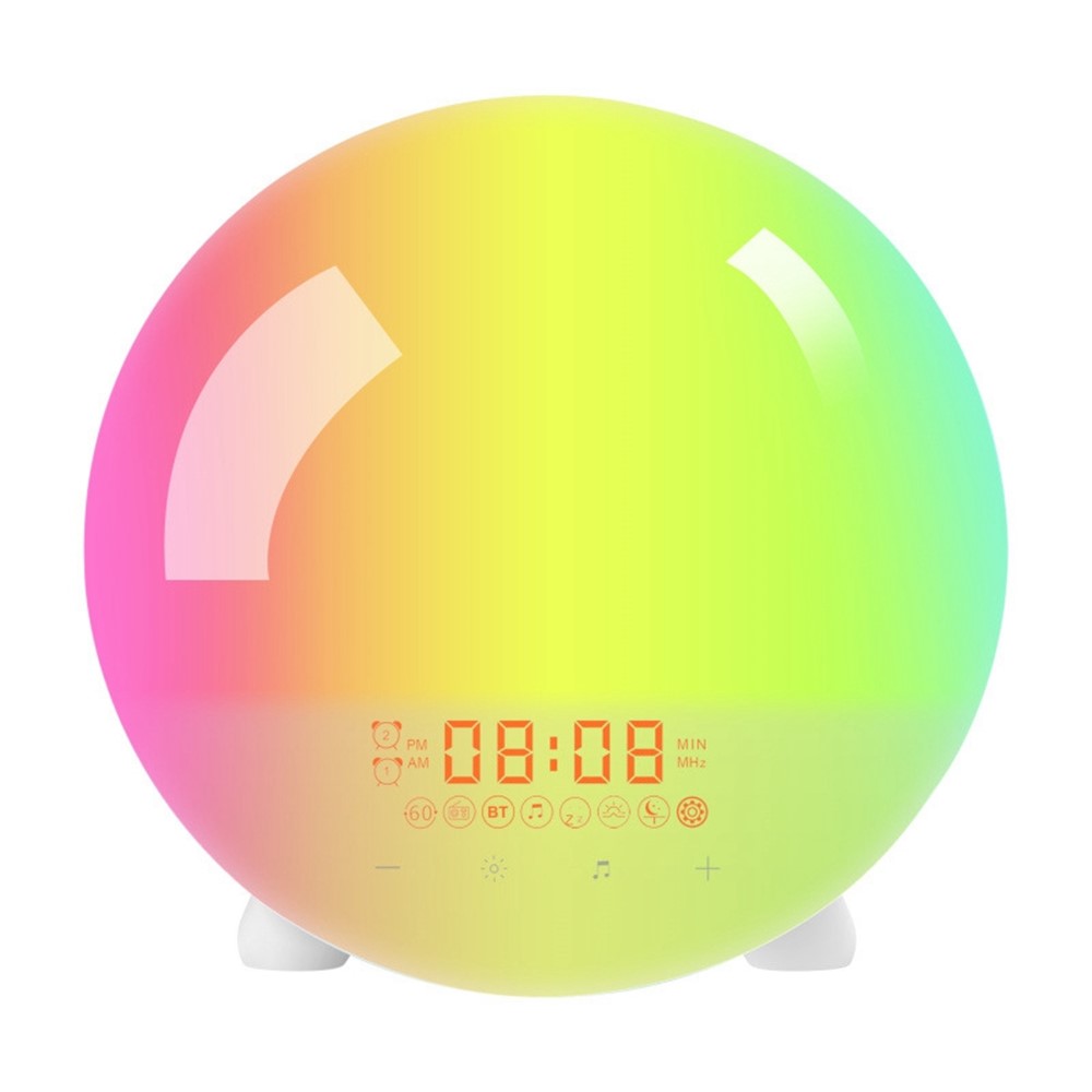 SH-123 Digital Wake-Up Light Sunrise / Sunset Simulation Alarm Clock with FM Radio Night Light Bluetooth-compatible Wireless Speaker