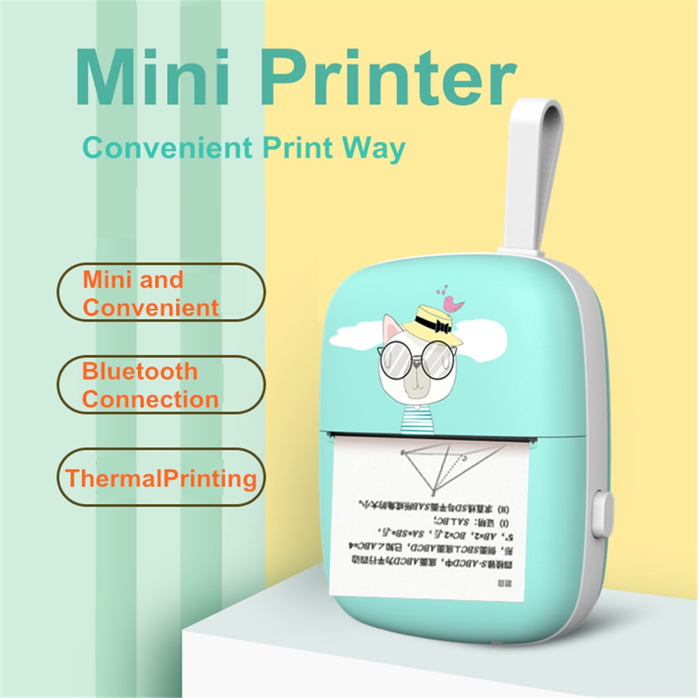 Portable Mini Bluetooth-compatible Printer Thermal Label Printer for Wrong Question Photo Memo Thermal Printing Student Pocket Printer