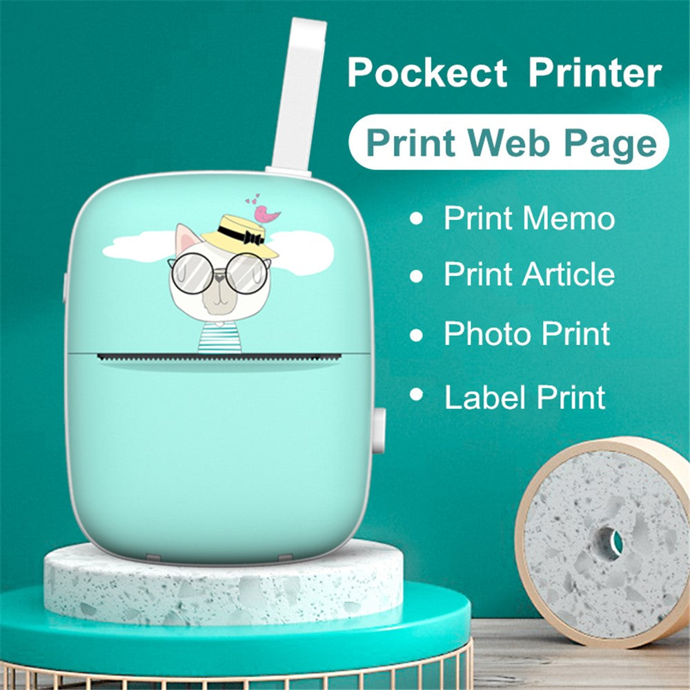 Portable Mini Bluetooth-compatible Printer Thermal Label Printer for Wrong Question Photo Memo Thermal Printing Student Pocket Printer