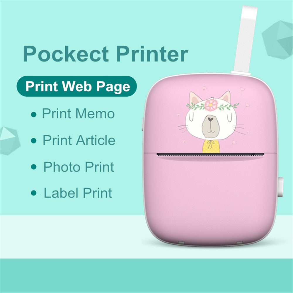 Portable Mini Bluetooth-compatible Printer Thermal Label Printer for Wrong Question Photo Memo Thermal Printing Student Pocket Printer
