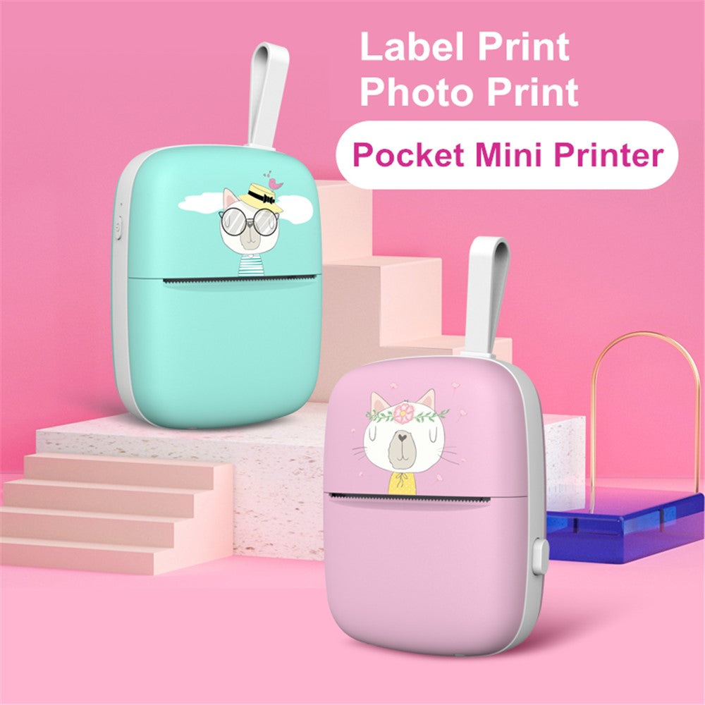 Portable Mini Bluetooth-compatible Printer Thermal Label Printer for Wrong Question Photo Memo Thermal Printing Student Pocket Printer