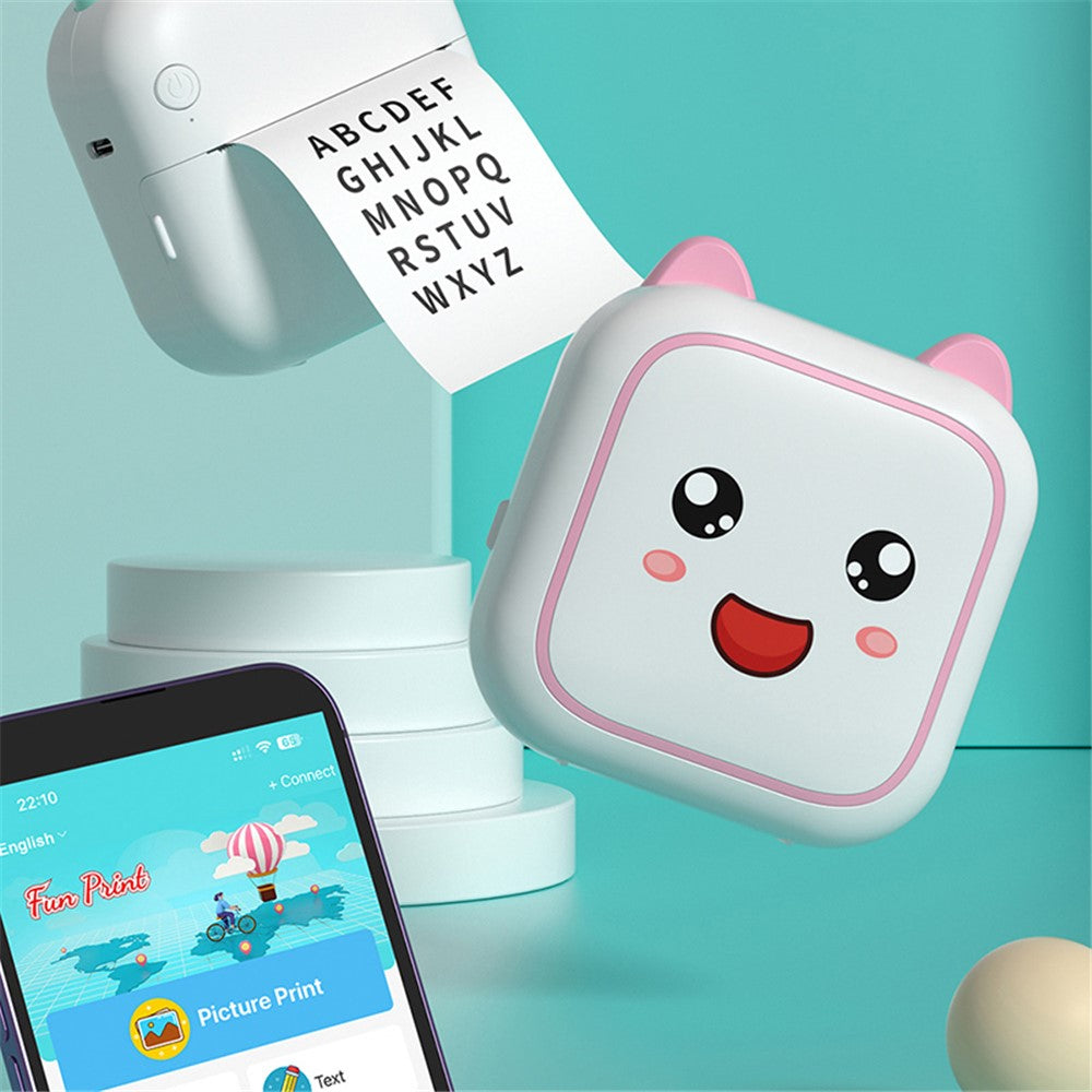M6 Mini Sticker Printer Bluetooth-compatible Thermal Printer with 5 Rolls Paper + 5 Rolls Sticker + 3 Rolls Color Paper