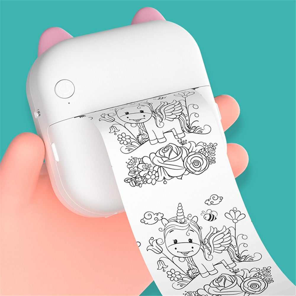 M6 Mini Sticker Printer Bluetooth-compatible Thermal Printer with 5 Rolls Paper + 5 Rolls Sticker + 3 Rolls Color Paper