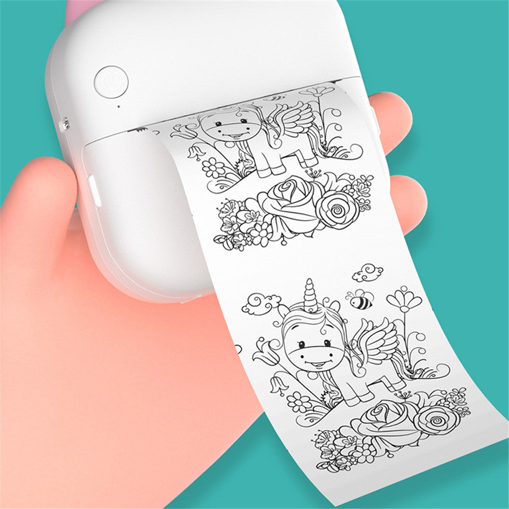 M5 Portable Bluetooth-Compatible Thermal Printer with 1 Roll Printing Paper for Photo Journal Notes Receipt Memo