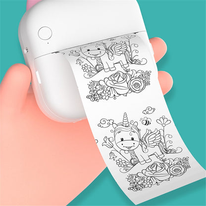 M5 Portable Bluetooth-Compatible Thermal Printer with 1 Roll Printing Paper for Photo Journal Notes Receipt Memo