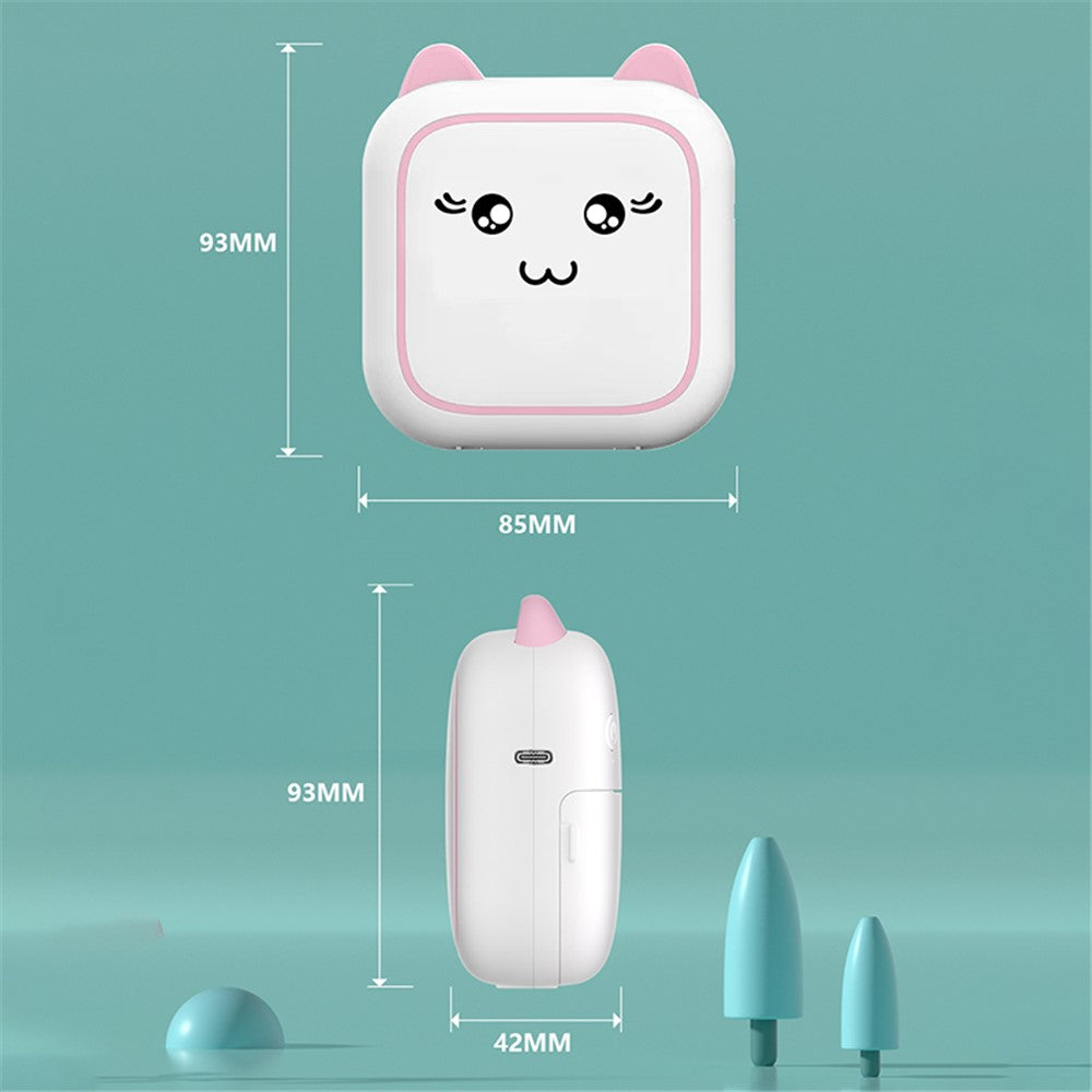 M5 Portable Bluetooth-Compatible Thermal Printer with 1 Roll Printing Paper for Photo Journal Notes Receipt Memo