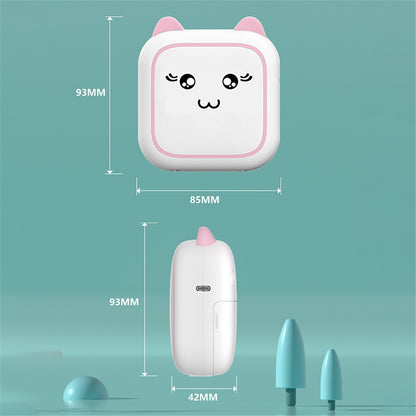 M5 Portable Bluetooth-Compatible Thermal Printer with 1 Roll Printing Paper for Photo Journal Notes Receipt Memo