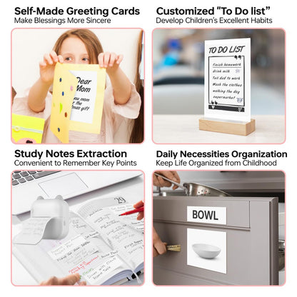 M5 Portable Bluetooth-Compatible Thermal Printer with 1 Roll Printing Paper for Photo Journal Notes Receipt Memo
