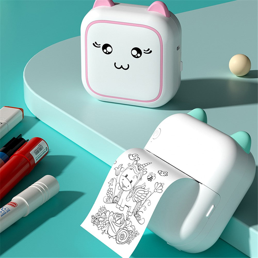 M5 Portable Bluetooth-Compatible Thermal Printer with 1 Roll Printing Paper for Photo Journal Notes Receipt Memo