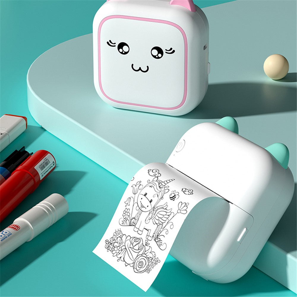 M5 Pocket-Size Sticker Printer Bluetooth-compatible Thermal Printer with 5 Rolls Paper + 5 Rolls Sticker + 3 Rolls Color Paper