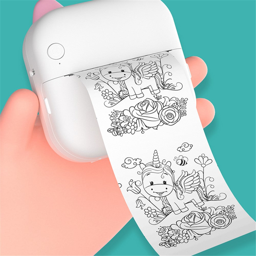 M5 Pocket-Size Sticker Printer Bluetooth-compatible Thermal Printer with 5 Rolls Paper + 5 Rolls Sticker + 3 Rolls Color Paper