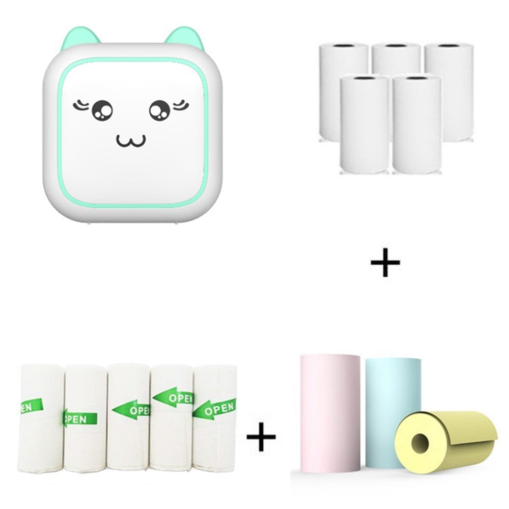 M5 Pocket-Size Sticker Printer Bluetooth-compatible Thermal Printer with 5 Rolls Paper + 5 Rolls Sticker + 3 Rolls Color Paper