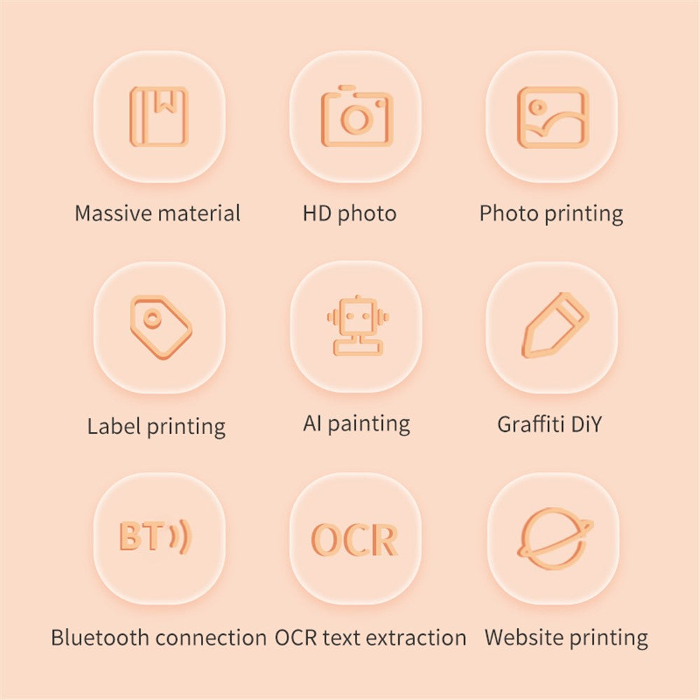 X7 Breathing Light Mini Portable Printer Wireless Thermal Photo Pocket Printer, Standard Version