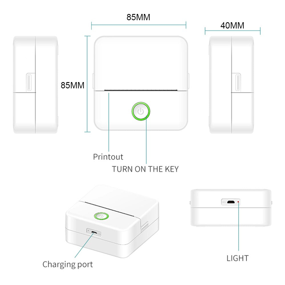 X6 Bluetooth-compatible Thermal Pocket Printer Inkless Note Sticker Maker Printing Machine