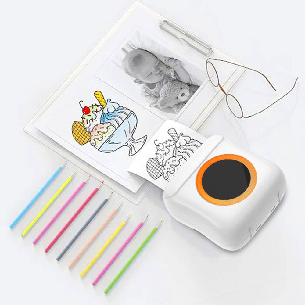 C22 Pocket Printer Bluetooth-compatible Inkless Mini Sticker Printer Colorful Atmosphere Light