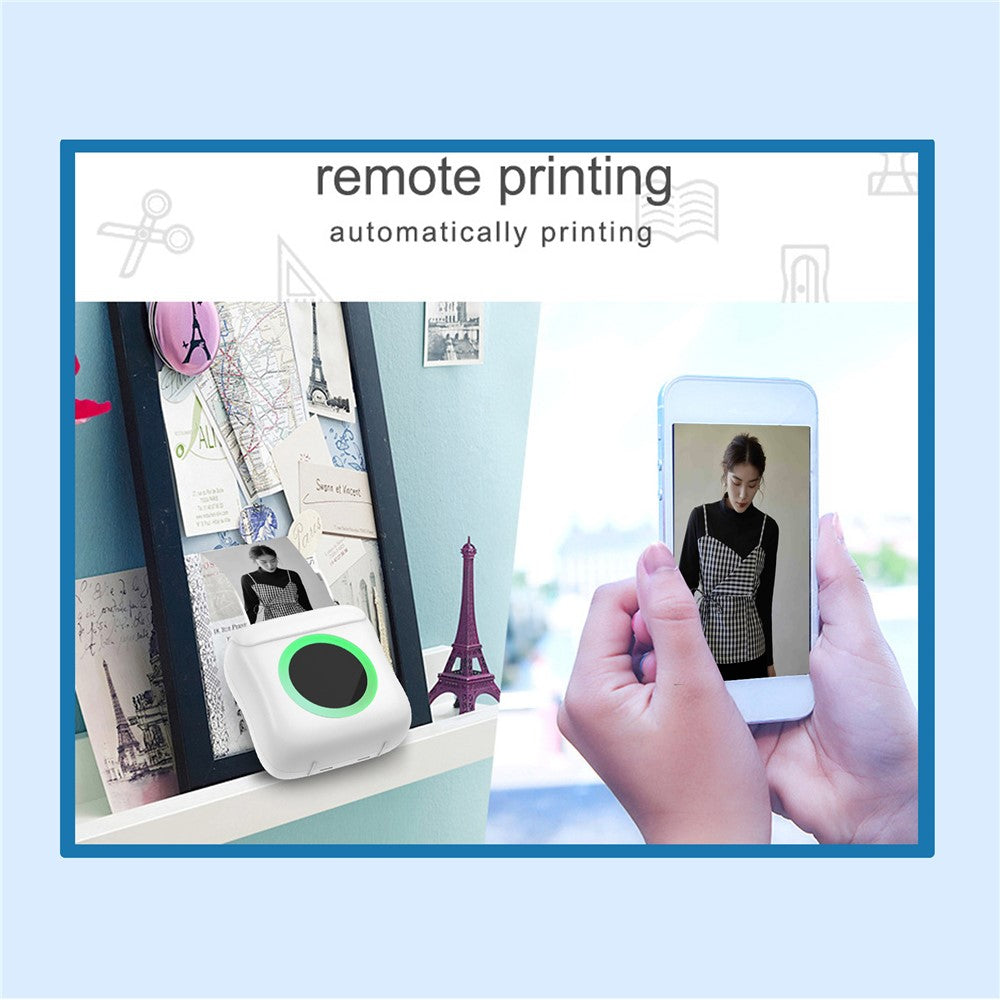 C22 Pocket Printer Bluetooth-compatible Inkless Mini Sticker Printer Colorful Atmosphere Light