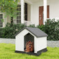 Pawhut Hundehütte Outdoor Hundehaus Mit Asphaltdach, Fenster, Grau