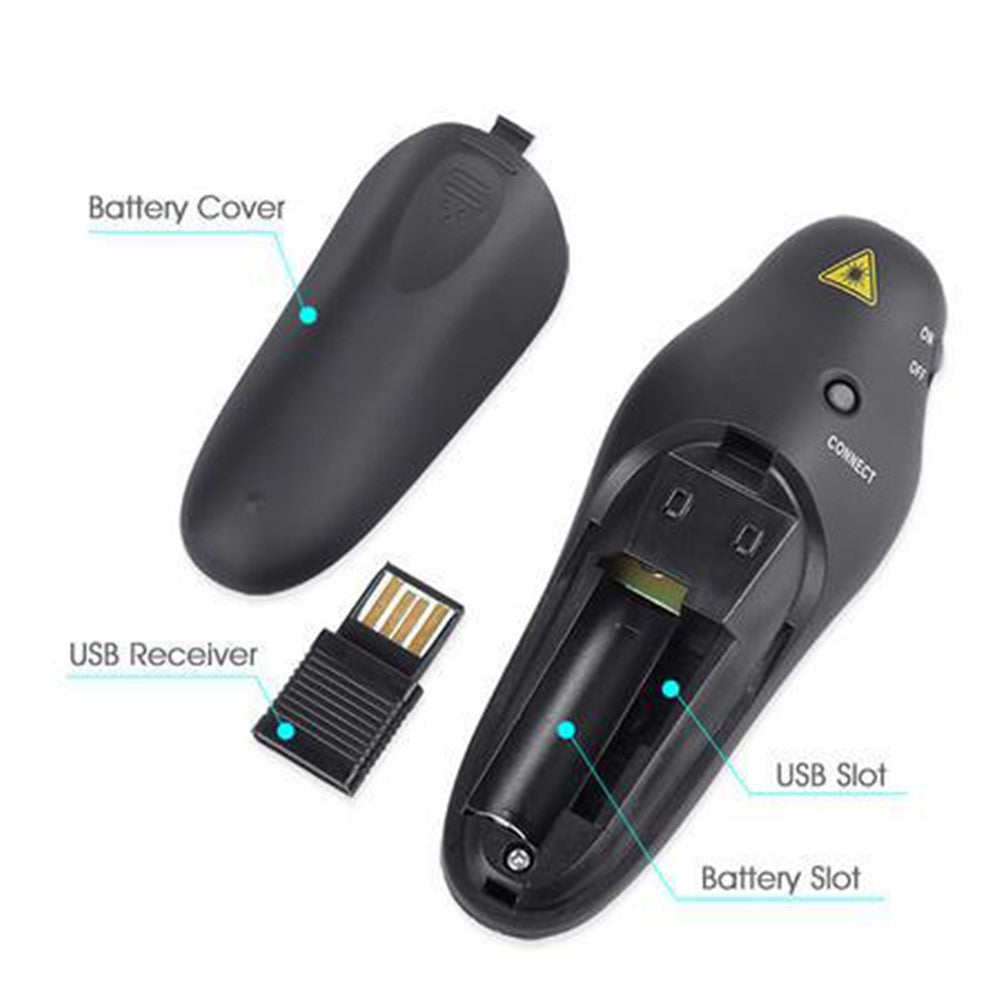 2.4GHz Laser Red Pointers Pen USB Receiver RF Remote Control Wireless Presenter PowerPoint Clicker Control Pointer