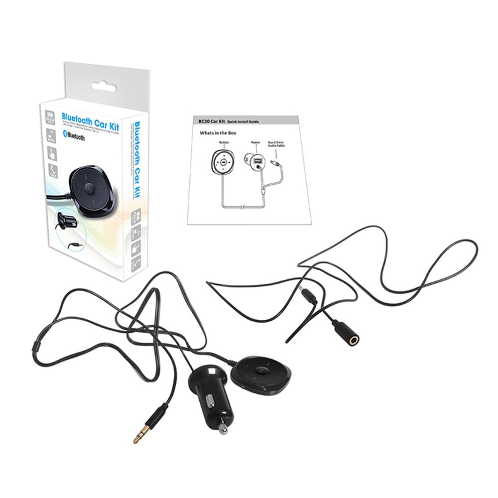 BC20 Bluetooth-Auto-Kit: Freisprecheinrichtung & MP3-Musikempfänger mit 3,5mm Klinke