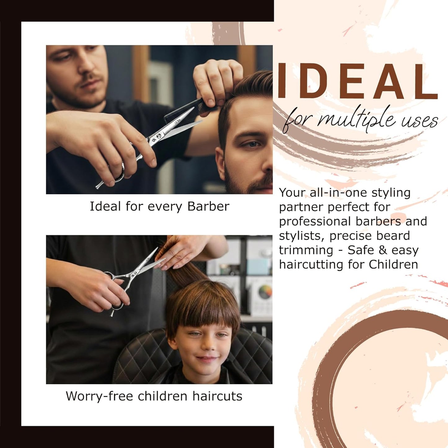 Friseurschere - OCBA Professionelles 6' Haarschneideschere & Haarschere - Haarschere Perfektes Design Für Friseure & Salons - Haarschneideschere Für Männer Und Frauen (6 Zoll Silver)