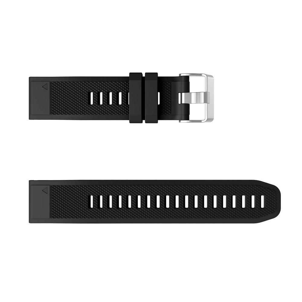 Silikon Sportarmband 22mm für Garmin Fenix 6 mit silberner Schnalle
