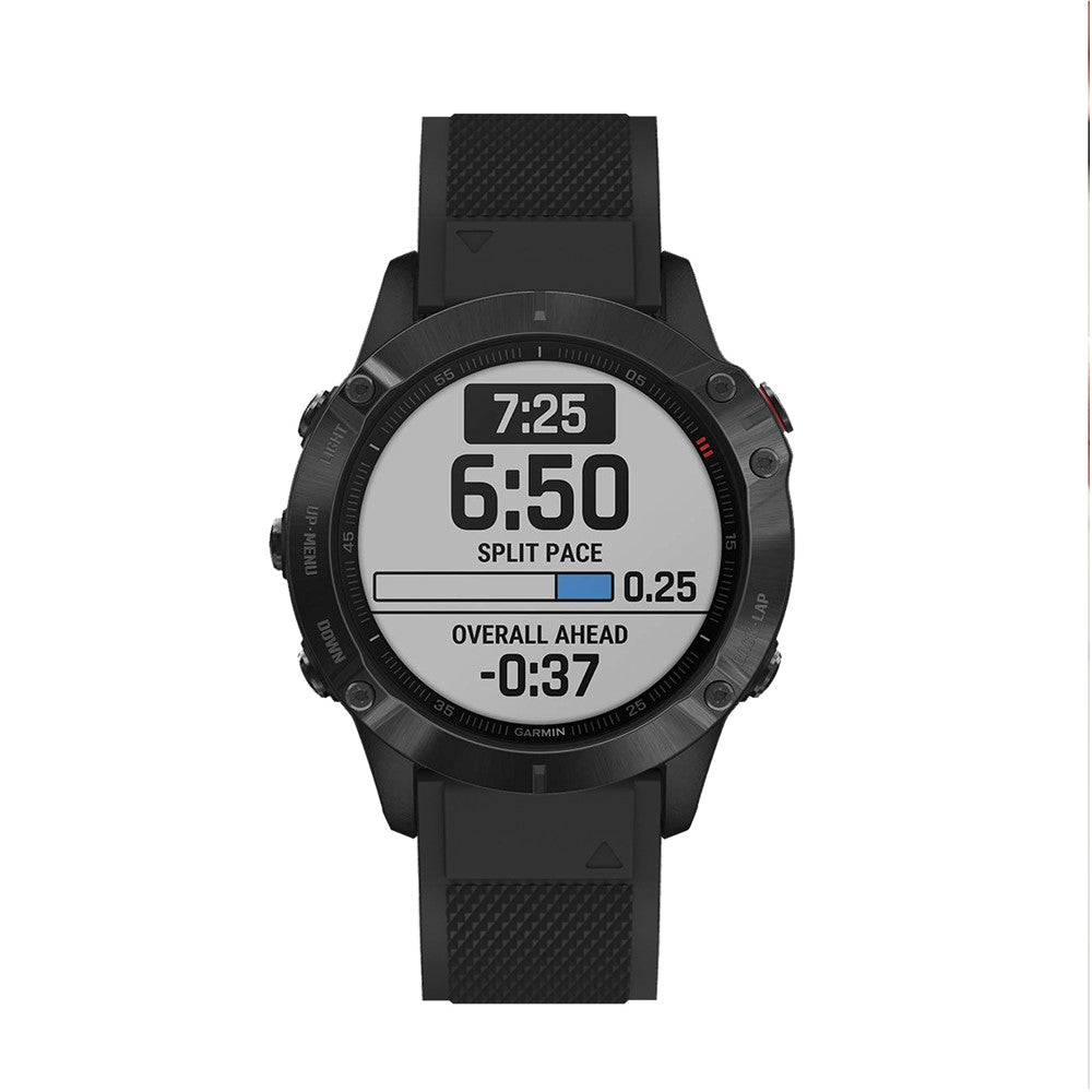Silikon Sportarmband 22mm für Garmin Fenix 6 mit silberner Schnalle