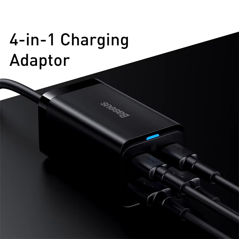 65W/100W Gan Charger Desktop Laptop Fast Charger 4 in 1 Adapter for Iphone 15 14 13 Pro Max Phone Charger Xiaomi Samsung