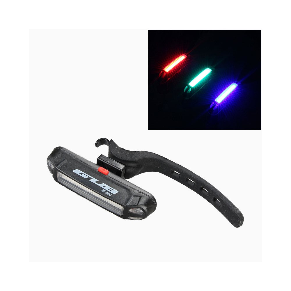GUB M-38C Bicycle Bike LED Tail Light 3 Colors Warning Lamp USB Rechargeable Rear Light