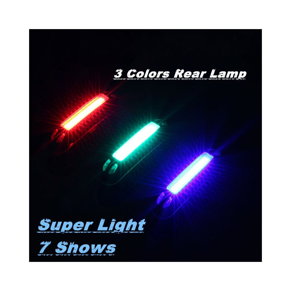 GUB M-38C Bicycle Bike LED Tail Light 3 Colors Warning Lamp USB Rechargeable Rear Light