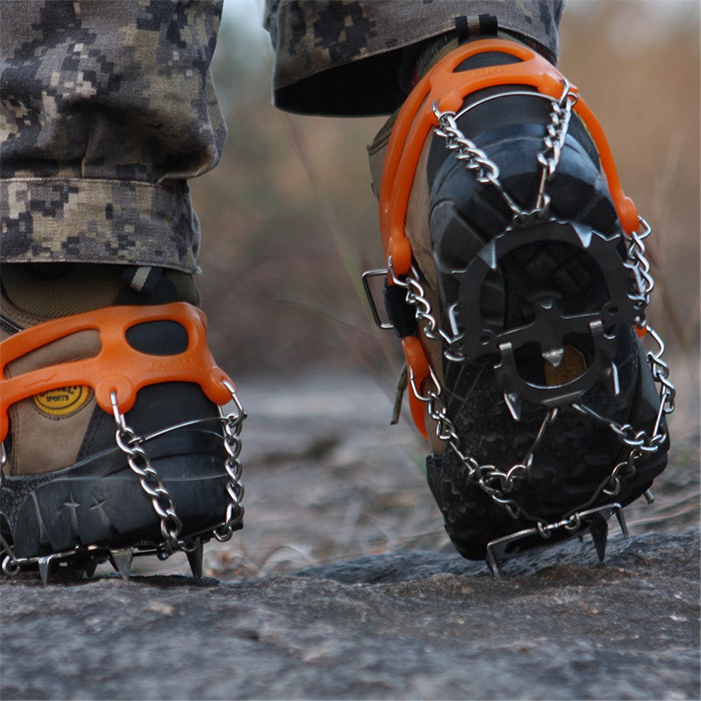 1 Pair HALIN 12 Teeth Steel Non-slip Shoe Cover Rock Climbing Outdoor Ice Crampons