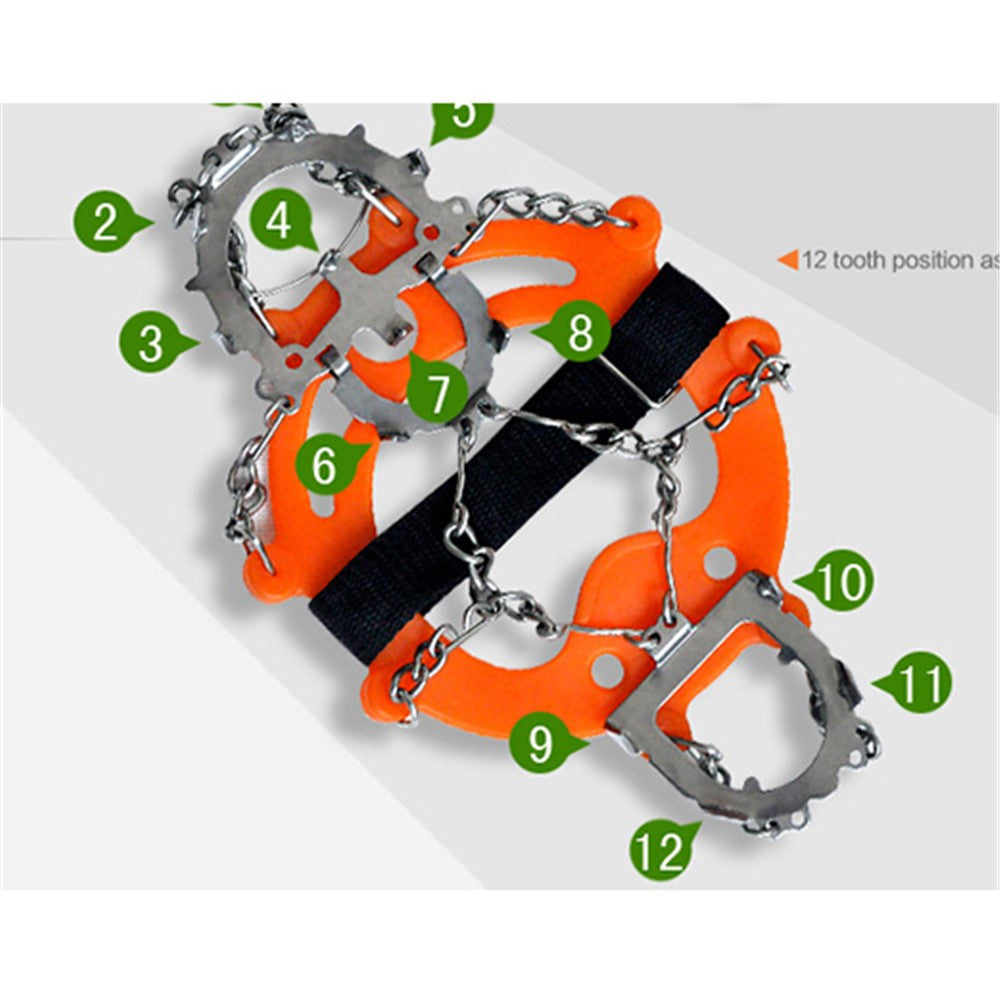 1 Pair HALIN 12 Teeth Steel Non-slip Shoe Cover Rock Climbing Outdoor Ice Crampons