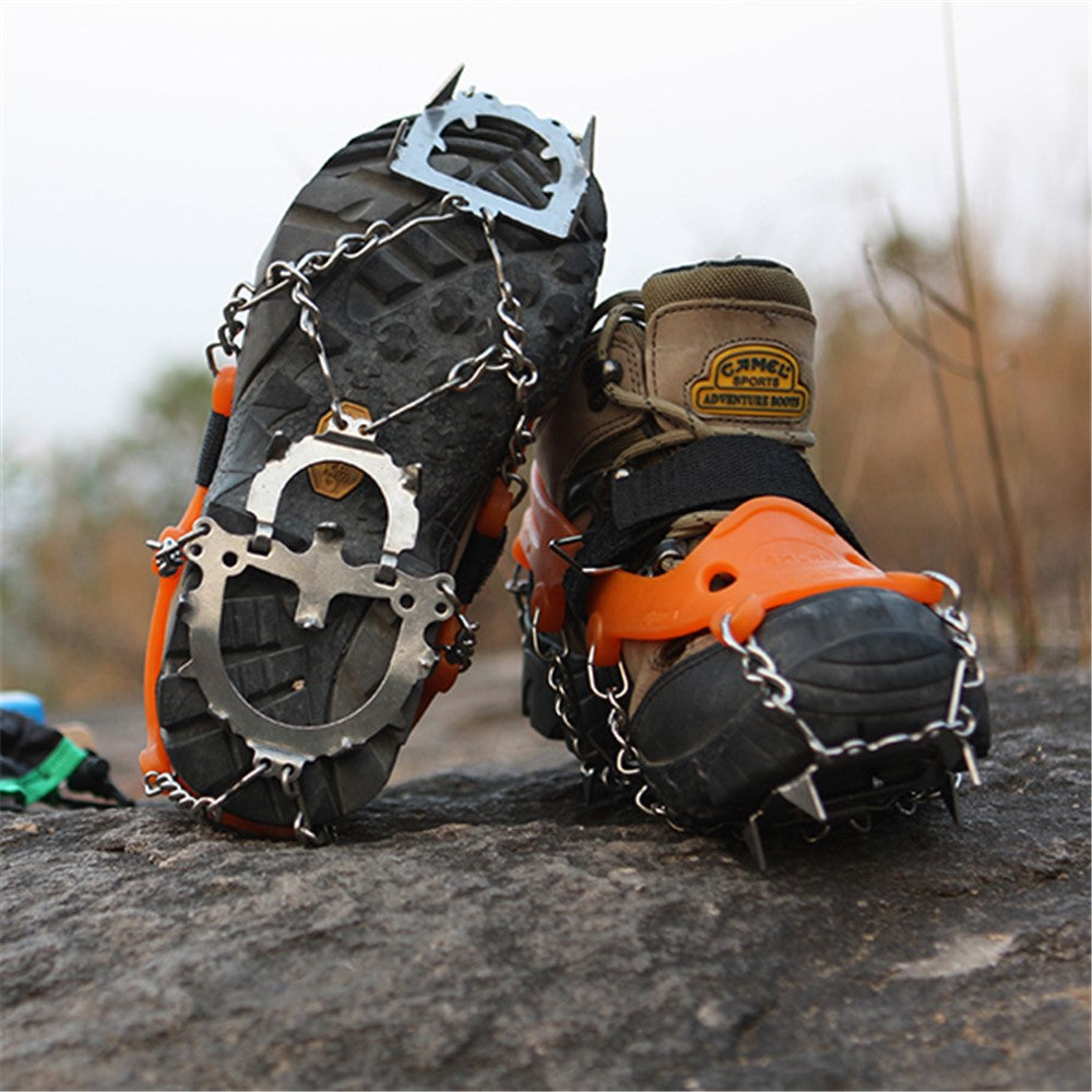 1 Pair HALIN 12 Teeth Steel Non-slip Shoe Cover Rock Climbing Outdoor Ice Crampons